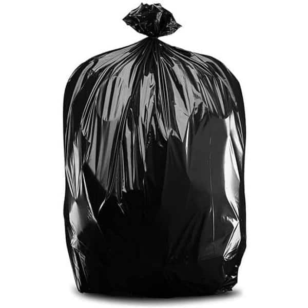 65 Gallon Trash Bags, (50 Case W/Ties) Large Black Heavy Duty Can Liners  Garden