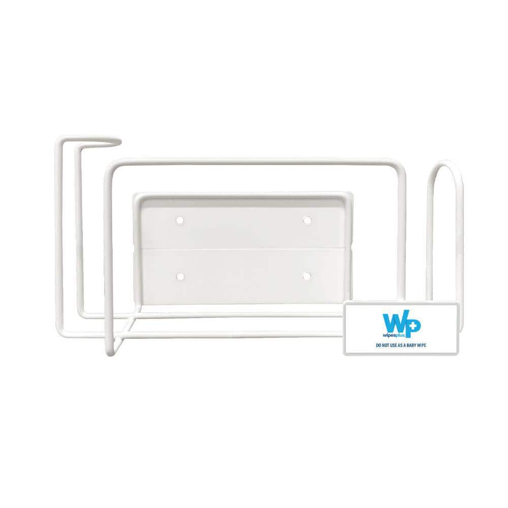 Steel Wire Wall Bracket, Wall Mounted Wipes Bracket for Wipes, 5.25 in. Whi