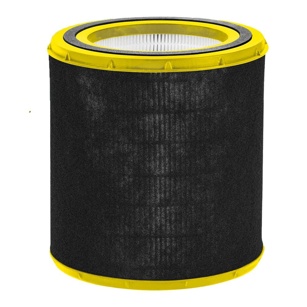 Compact Black and Yellow HEPA Air Purifier Replacement Filter