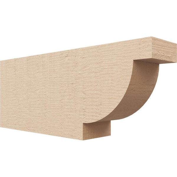 Ekena Millwork 4-in. x 8-in. x 20-in. Alpine Woodgrain, Primed Tan Timberthane Polyurethane Rafter Tail Brace