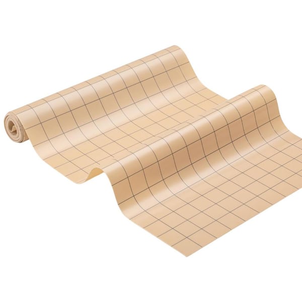 Non Stick Silicone Roll Mat Heat Resistant Reusable Beige Baking Countertop Pastry Mat with Grid Lines 1 Roll