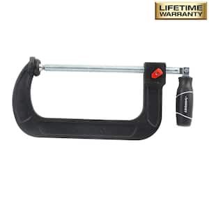 8 in. Quick Adjustable C-Clamp with Rubber Handle
