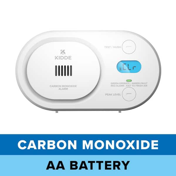 AA Battery-Powered Carbon Monoxide Detector with Digital Backlit Display, LED Status Indicators, COBD