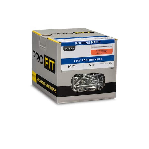 1-1/2 in. Electro-Galvanized Roofing Nails (5 lbs./Box)