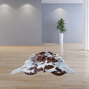 Dahlia Brown/White 6 ft. x 7 ft. Specialty Abstract Cowhide Area Rug