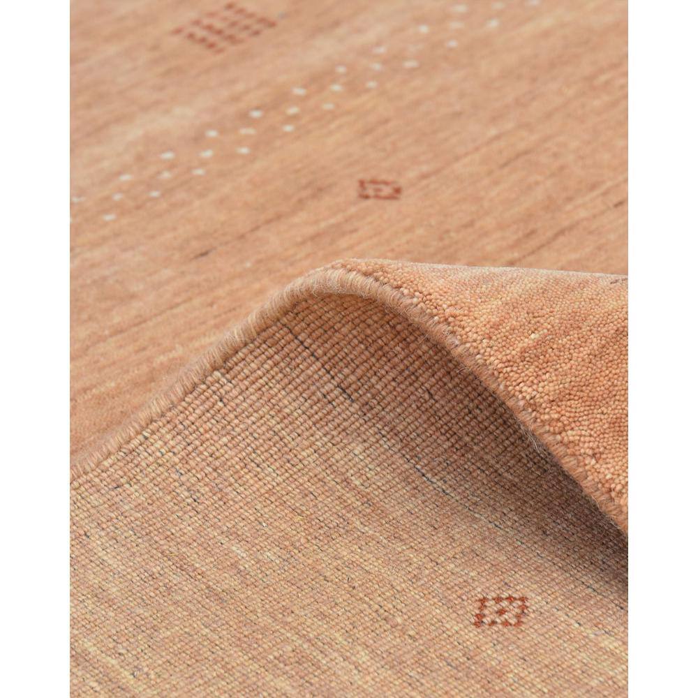 Hand-Knotted Peach Wool Geometric 10' x 14' Area Rug
