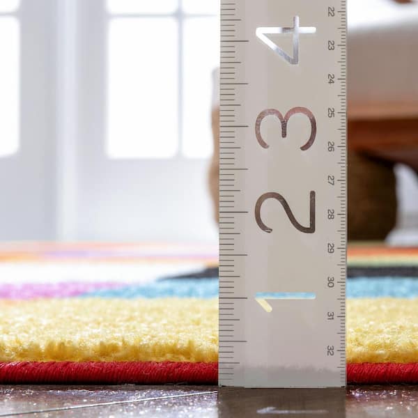 StarBright Bright Square Multi 2 ft. x 7 ft. Kids Runner Rug