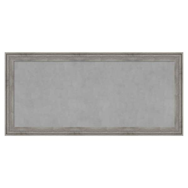 Amanti Art Regis Barnwood Grey 53 in. x 25 in Framed Magnetic Board