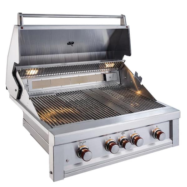 Sunstone Ruby 4 Pro-Sear 36 in. Burner Built-In Gas Grill with Infrared and Rotisserie Rod - Natural Gas