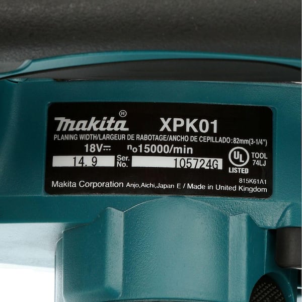 Planer with BL1850B 18-Volt 5.0Ah LXT Lithium-Ion Battery Makita XPK01Z 18-Volt LXT Lithium-Ion Cordless 3-1/4 in