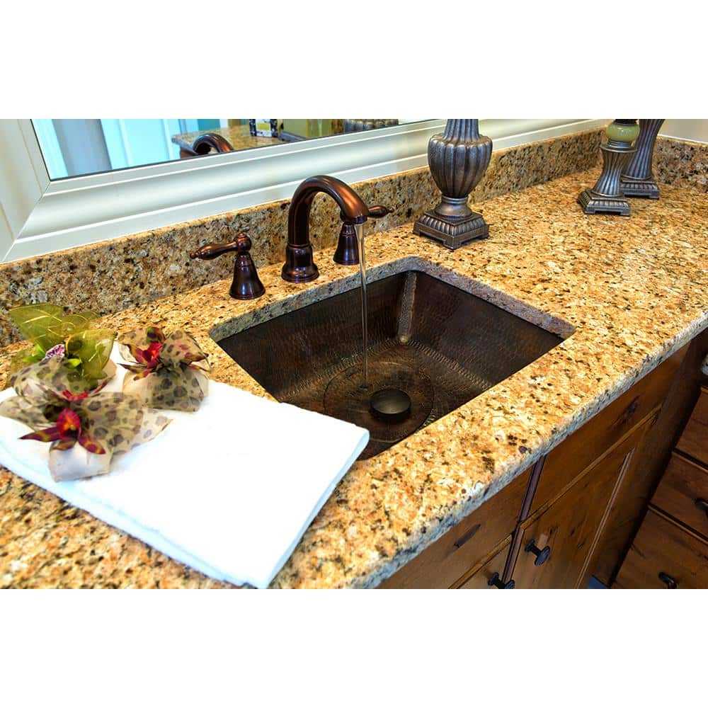 22" Hammered Copper Undermount Bathroom Sink