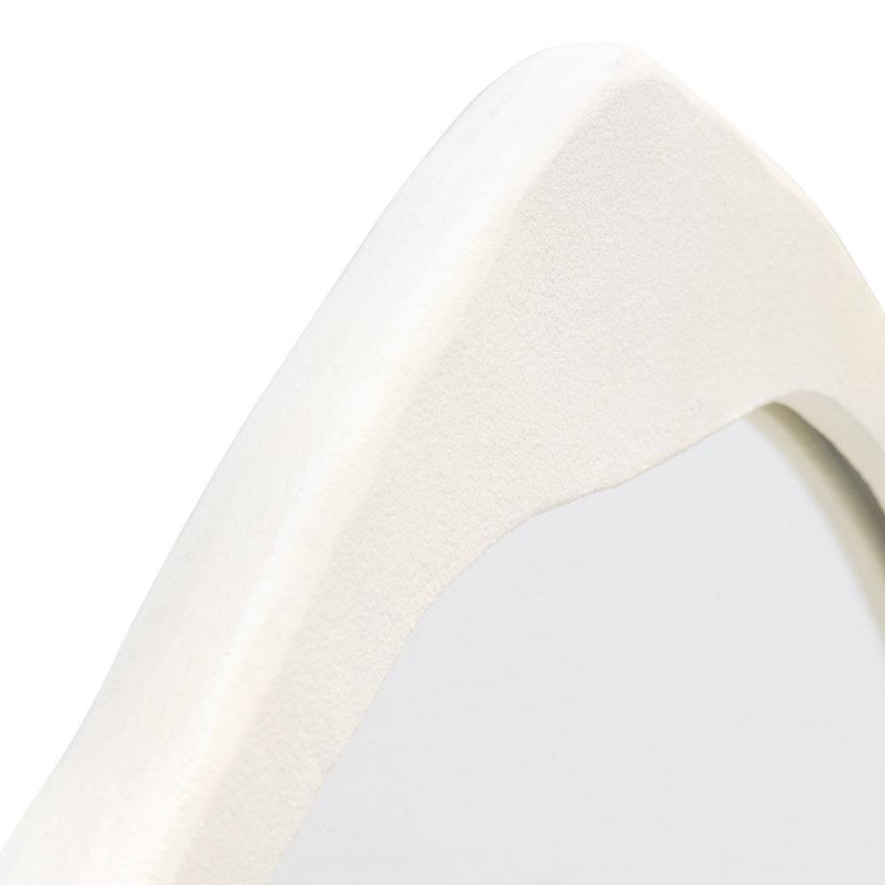 Ivory Round 38" Wood Framed Wall Mirror