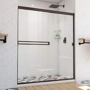 Alliance Pro BG 60 in. W x 70.375 in. H Sliding Semi Frameless Shower Door in Oil Rubbed Bronze with Clear Glass