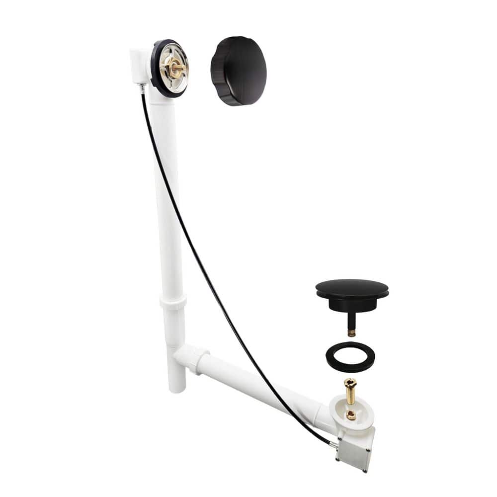 35 in. Cable Drive Bath Drain Assembly with Rotary Overflow Cover, Pop-Up Stopper-White Poly, Antique Bronze price history on PriceWatchPro