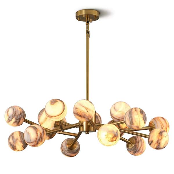 Modern Chandelier 32 in. 18-Light Gold Chandelier for Dinning Room, Living Room, Foyer, Bedroom