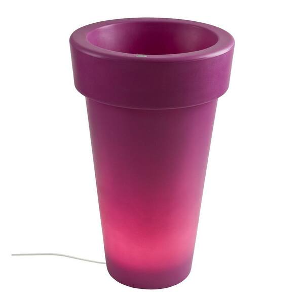 Filament Design Twist Production 33 in. Fuchsia Outdoor Lighted Planter