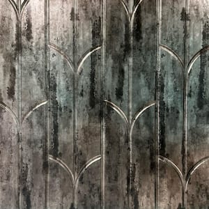 Pandora Abstract Silver 4 ft. x 8 ft. Faux Tin Glue-Up Wainscoting Panels (3-Pack) (96 sq. ft./Case)