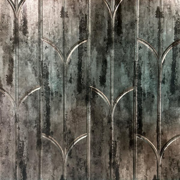 Pandora Abstract Silver 4 ft. x 8 ft. Faux Tin Glue-Up Wainscoting Panels (3-Pack) (96 sq. ft./Case)