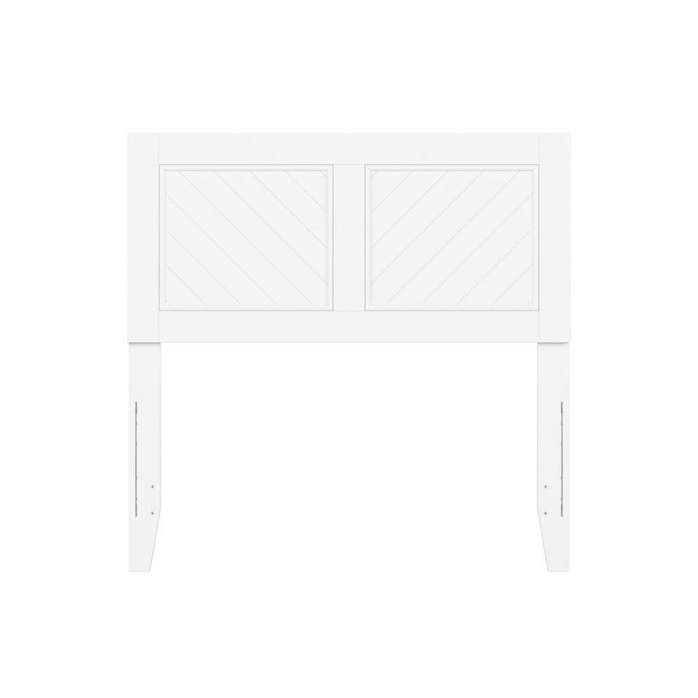 Twin White Solid Wood Chevron Headboard with USB Charger