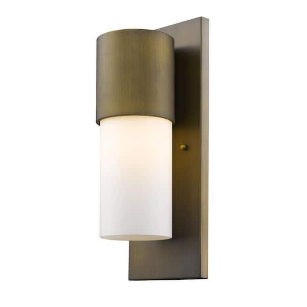 16 in. White Outdoor Hardwired Sconce with No Bulbs Included