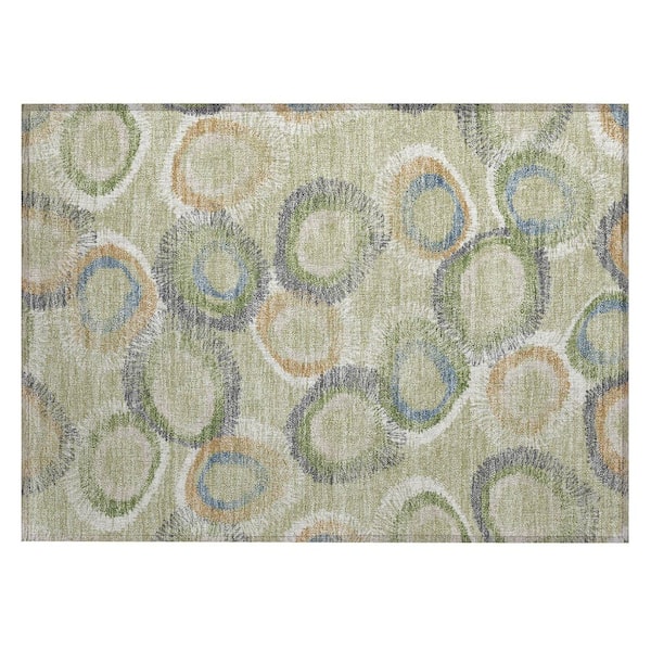Addison Rugs Chantille Machine Washable Indoor/Outdoor Abstract ACN2278 Aloe 1 ft. 8 in. x 2 ft. 6 in. Accent Rug