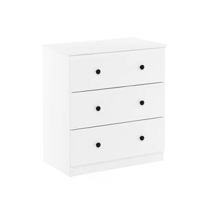 Tidur Simple Design Solid White 3-Drawer Chest of Drawers (30.91 in. H x 27.72 in W x 15.75 in. D)