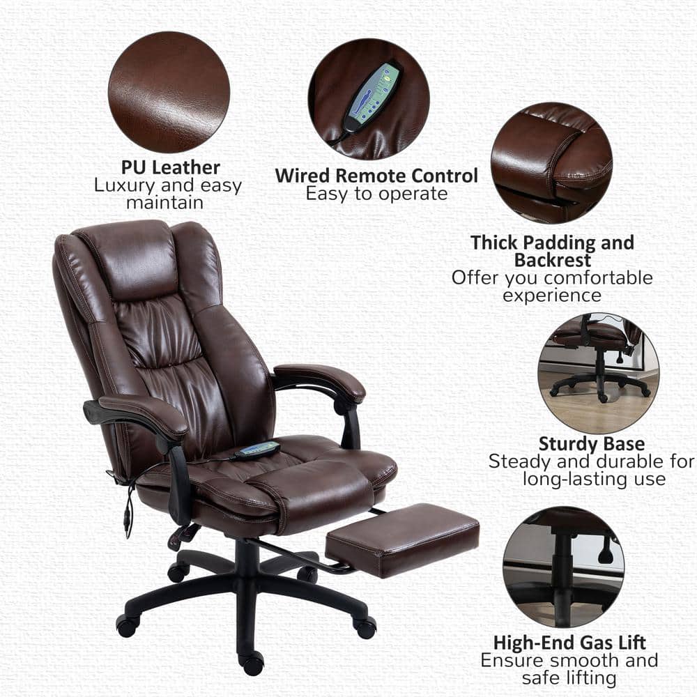 Brown Quilted-Tufted Leather High Back Swivel Executive Chair