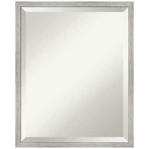 Medium Rectangle Distressed White Beveled Glass Casual Mirror (21 in. H x 17 in. W)
