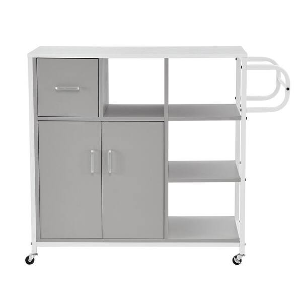 Unbranded Alfonzia Grey Kitchen Island with Wheel