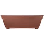 Newbury 26.85 in. x 12 in. Terracotta Resin Deck Box Planter