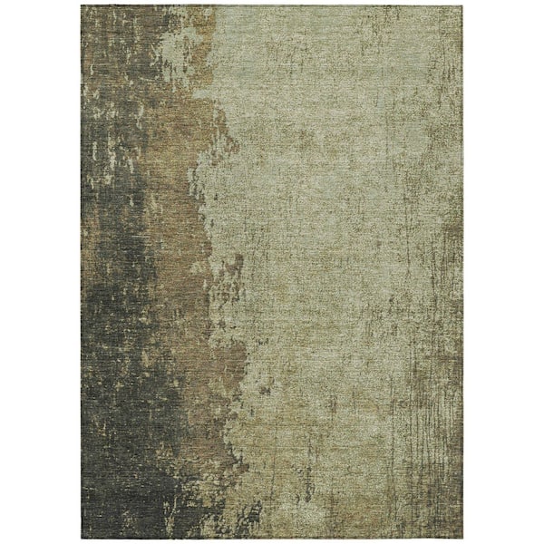 Chantille Machine Washable Indoor/Outdoor Abstract ACN1904 Olive 9 ft. x 12 ft. Accent Rug