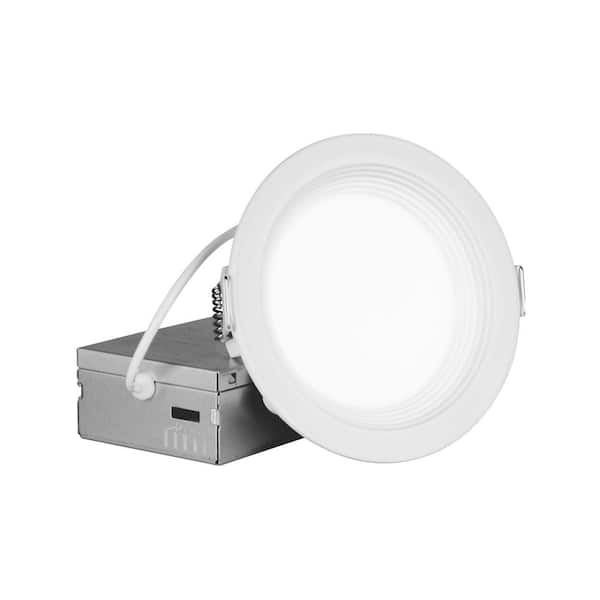 NICOR REL-R Round Regressed 4 in. White Selectable IC-Rated Integrated LED Recessed Downlight Trim Kit