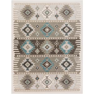Flores Teal 7 ft. 10 in. x 10 ft. 2 in. Native American Area Rug