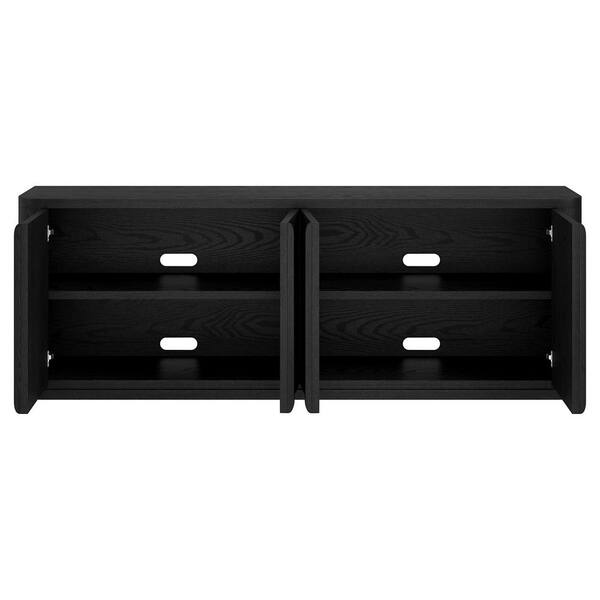 Meyer&Cross Vance 68 in. Black Grain TV Stand Fits TV's up to 75