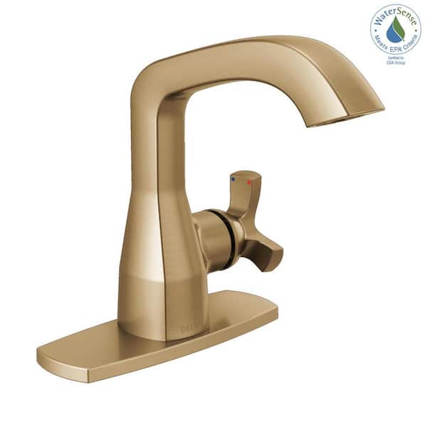 Delta Stryke Gold Single Handle Single Hole Bathroom Faucet with