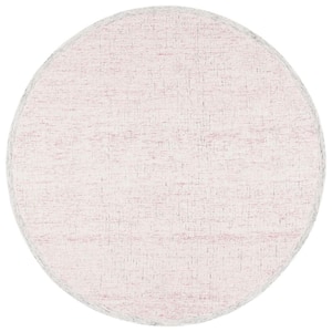 Abstract Pink/Ivory 6 ft. x 6 ft. Multicolored Marle Round Area Rug