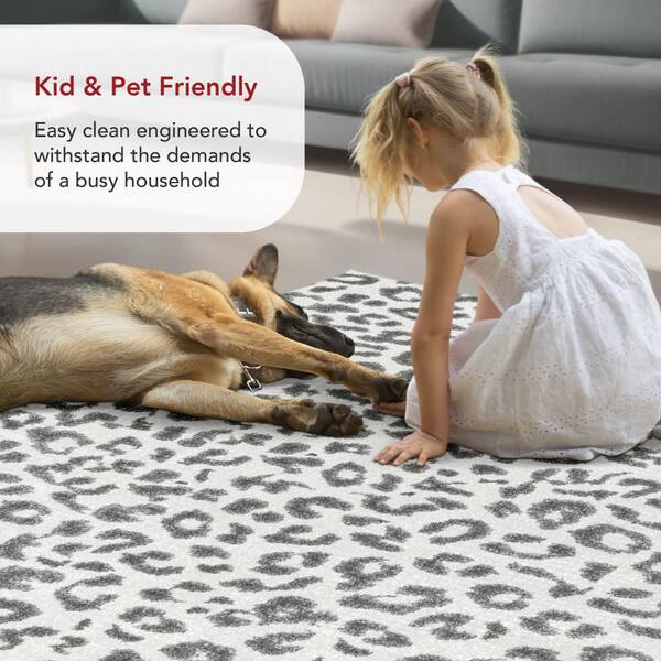 Home Decorators Collection Sebastian Leopard Print Gray 7 ft. x 9