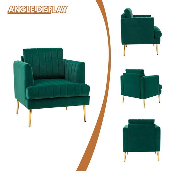 JAYDEN CREATION Mδ nico Contemporary and Classic Green Comfy Accent Arm  Chair with Metal (Set of 2) CHWH0284-GREEN-S2 - The Home Depot
