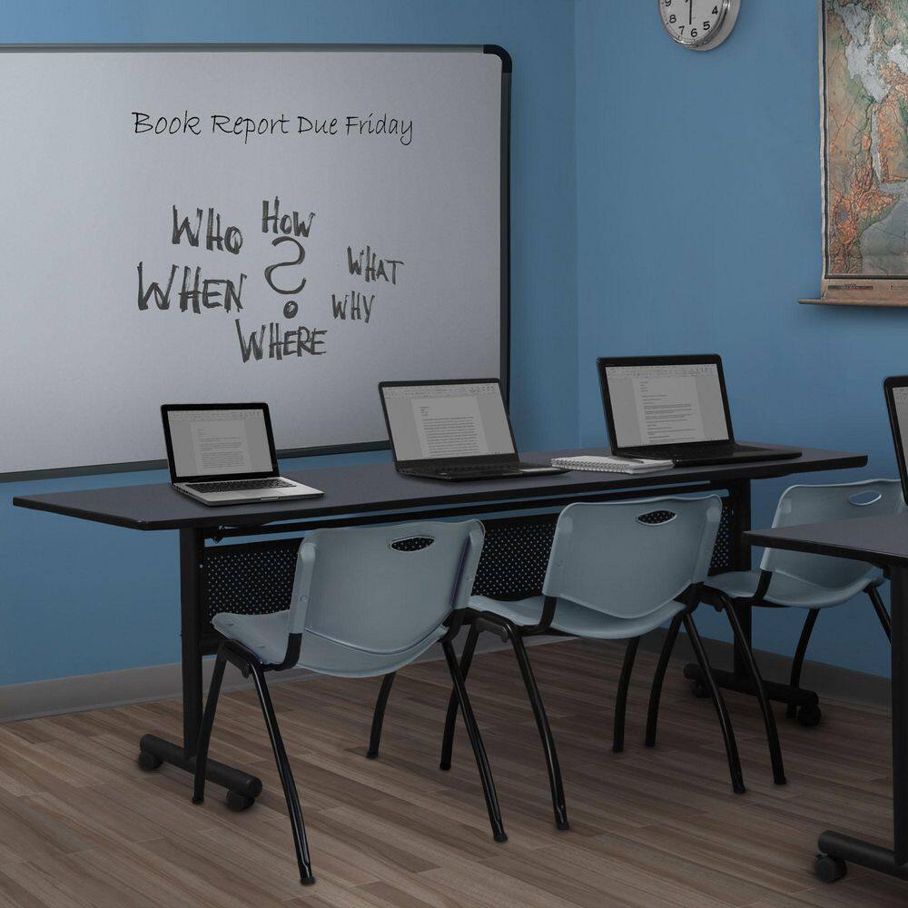 Kobe 84 in x 24 in. Grey Flip-Top Training Nesting Table with Modesty Panel Desk price history on PriceWatchPro