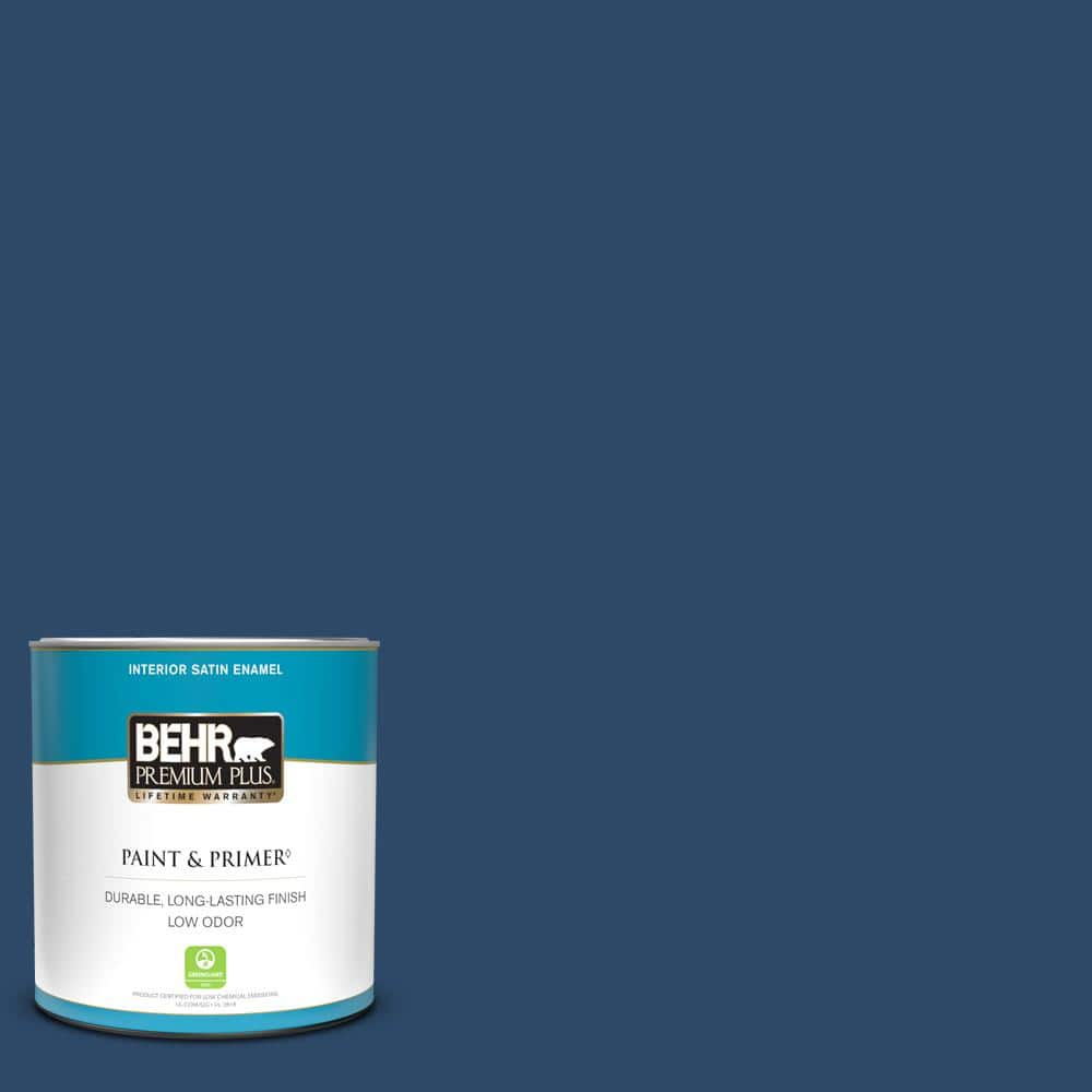 BEHR PREMIUM PLUS 1 qt. #PPF-57 Lake View Satin Enamel Low Odor