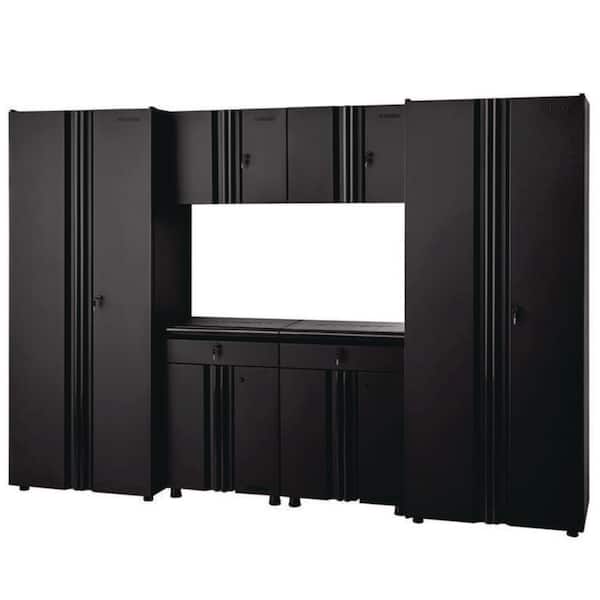 6-Piece Regular Duty Welded Steel Garage Storage System in Black (109 in. W x 75 in. H x 19.6 in. D)