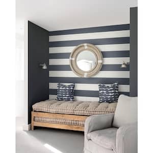 30.75 sq. ft. Navy Blue Two Toned Shiplap Vinyl Peel and Stick Wallpaper Roll