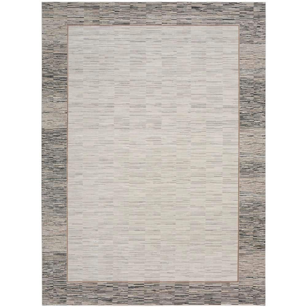 Modern Abstract Shimmer Grey Black Synthetic Rug - 7'10" x 9'10"