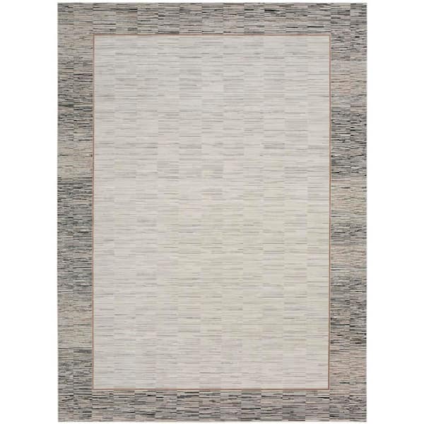 Desire Grey Black 8 ft. x 10 ft. Abstract Contemporary Area Rug
