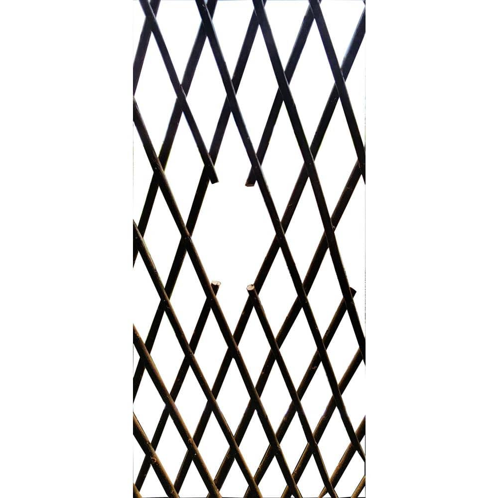48'' Brown Willow Wood Picket Pattern Trellis