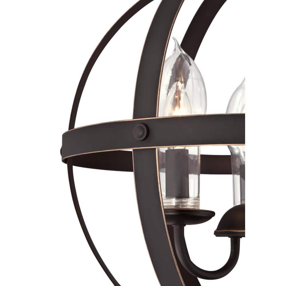 Bronze Stella Mira 17.25" Outdoor Chandelier with Clear Glass Candle Covers