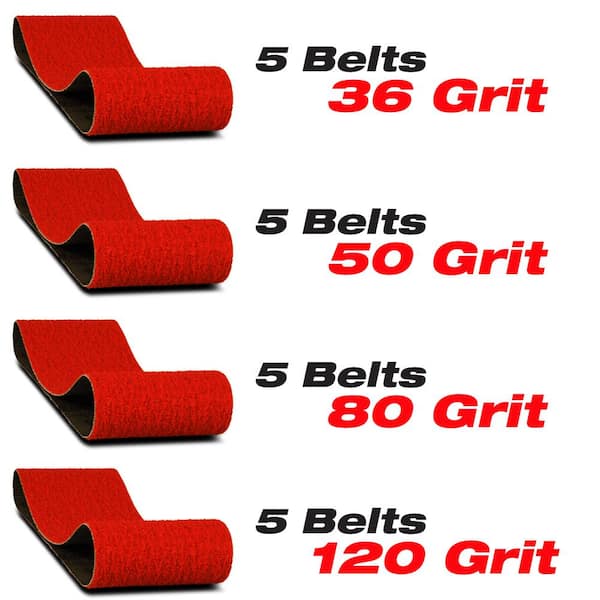 DIABLO 3 in. x 21 in. 36-Grit, 50-Grit, 80-Grit and 120-Grit Sanding Belts (20-Pack)
