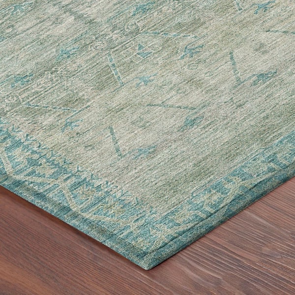 Chantille Machine Washable Indoor/Outdoor Abstract ACN2724 Teal 10 ft. x 14 ft. Area Rug