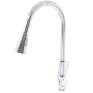 Single Hole Single-Handle Pull Down Sprayer Kitchen Faucet in Chrome