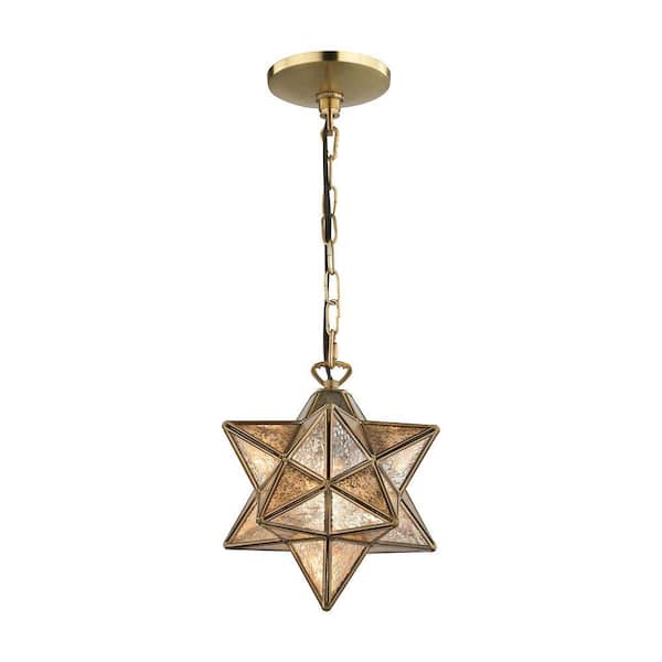 Titan Lighting Moravian Star 1-Light Gold Pendant